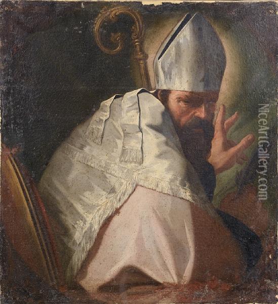 Saint Augustine Oil Painting - Antonio Gonzalez Velasquez