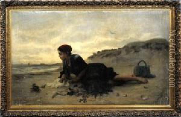 Die Tochter Des Fischers Oil Painting - Aime Perret