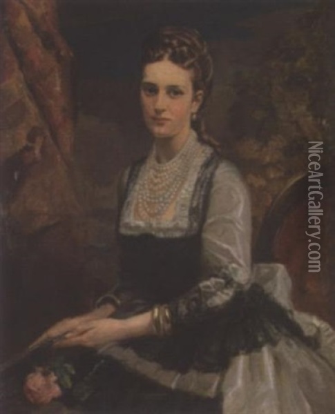 Portrait Of Queen Alexandra Oil Painting - Carl Forup