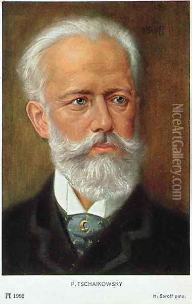 Postcard of Piotr Ilyich Tchaikovsky 1840-93 Oil Painting - H. Serov