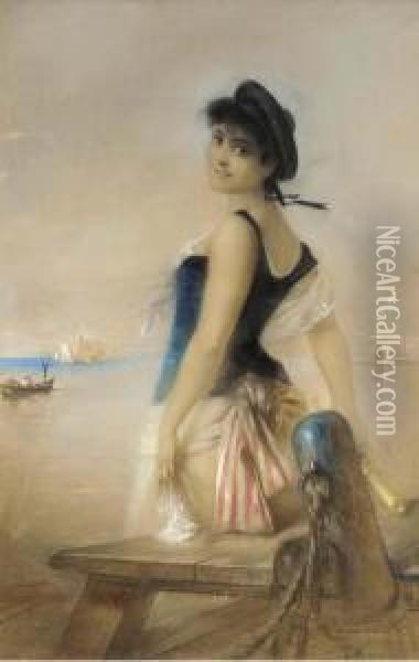 The Sailor's Girl Oil Painting - Hans Schlimarski