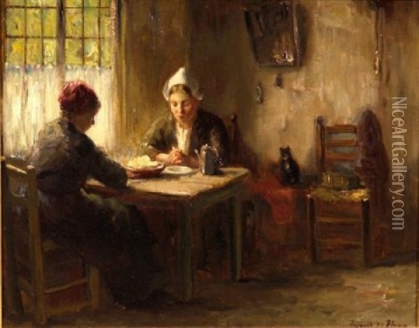 At Table Oil Painting - Bernard de Hoog