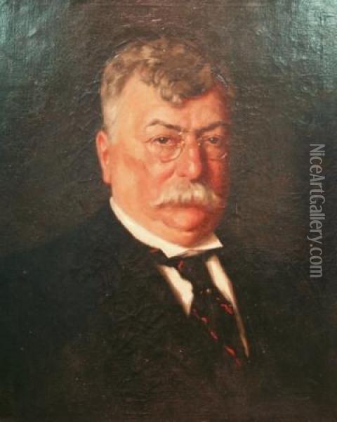 Portrait Of Theodore Roosevelt Oil Painting - John Campbell Phillips