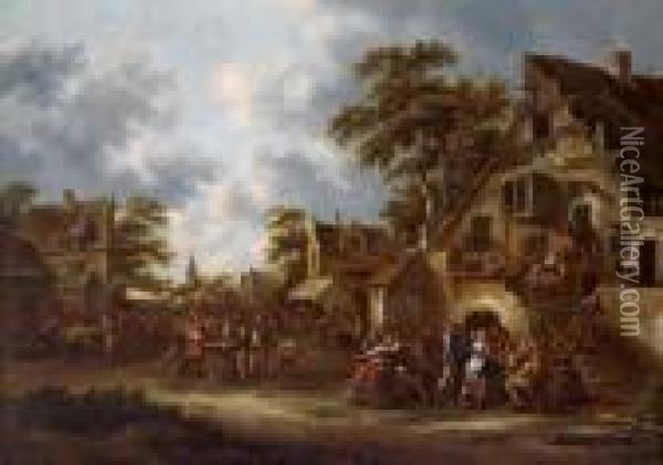 Sagra Contadina In Un Villaggio Oil Painting - Claes Molenaar (see Molenaer)
