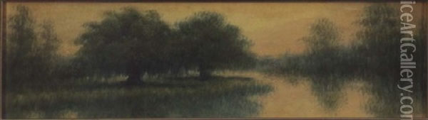 Oak And Cypress Bayou Oil Painting - Alexander John Drysdale