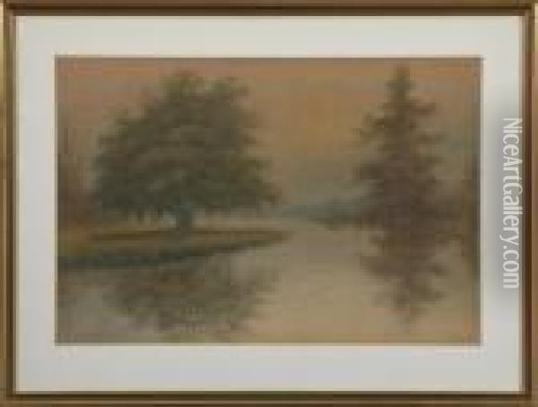 Misty Louisiana Landscape Oil Painting - Alexander John Drysdale