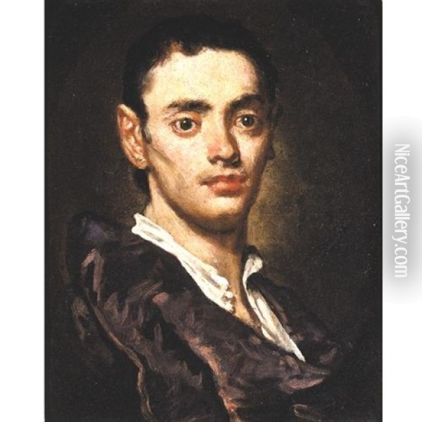 Portrait Of A Young Man Oil Painting - Vittore Giuseppe Ghislandi (Fra' Galgario)