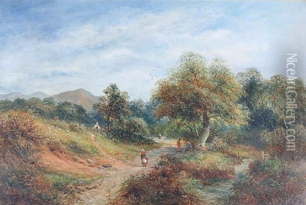 The Bridle Path To Cadair Idris Oil Painting - William Ellis