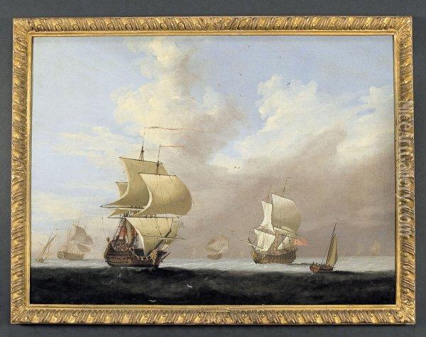 Marina Con Vascelli Oil Painting - Willem van de, the Elder Velde