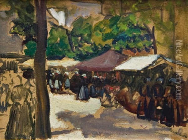 Markttreiben Oil Painting - Fernand Piet