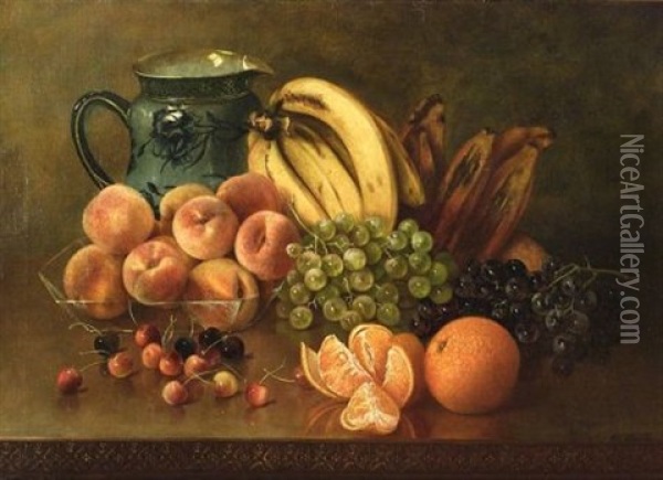 Still Life With Fruit Oil Painting - Abbie Luella Zuill