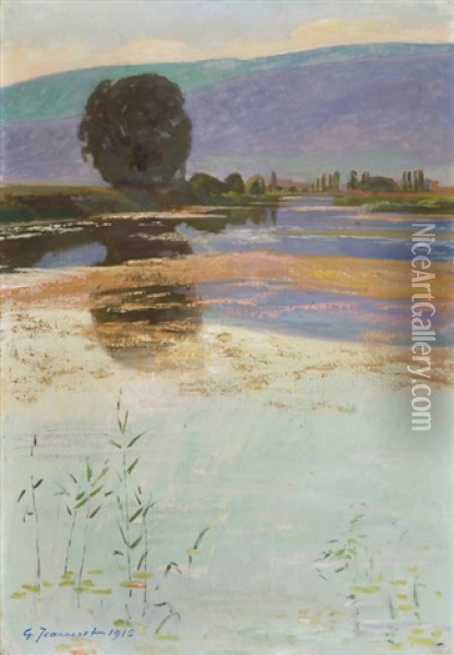 La Thielle En Octobre Oil Painting - Gustave Jeanneret