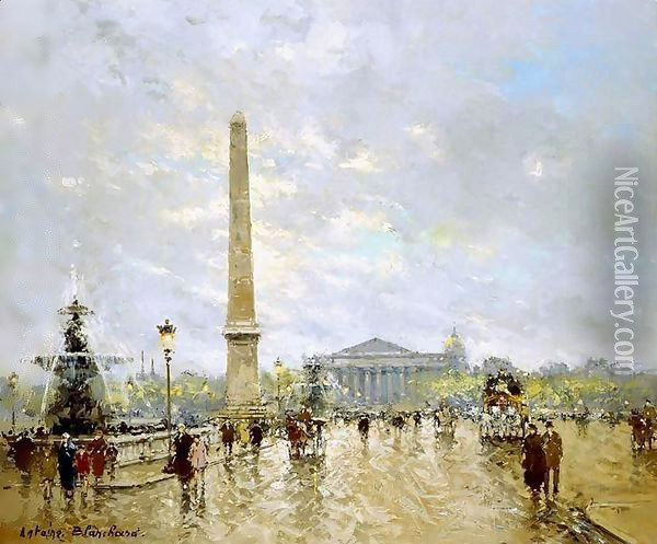 Place de la Concorde Oil Painting - Agost Benkhard