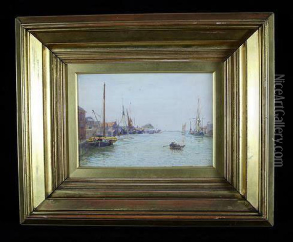 On The Yare Oil Painting - Charles Edward Holloway
