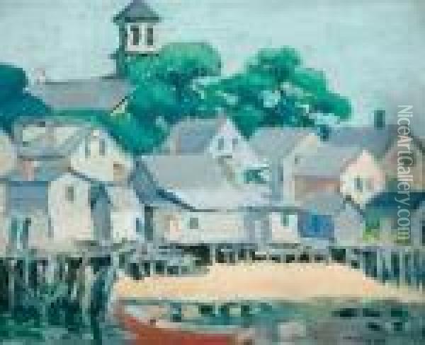 View Of Seaside Town Oil Painting - Frederick Kitson Cowley