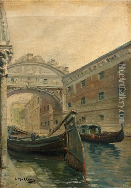 Canal De Venise Oil Painting - Louis Nattero