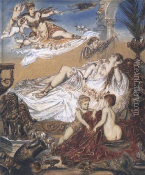 Der Traum Der Messalina Oil Painting - Hans Makart