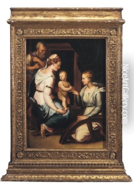 Le Mariage Mystique De Sainte Catherine Oil Painting - Lucca Longhi
