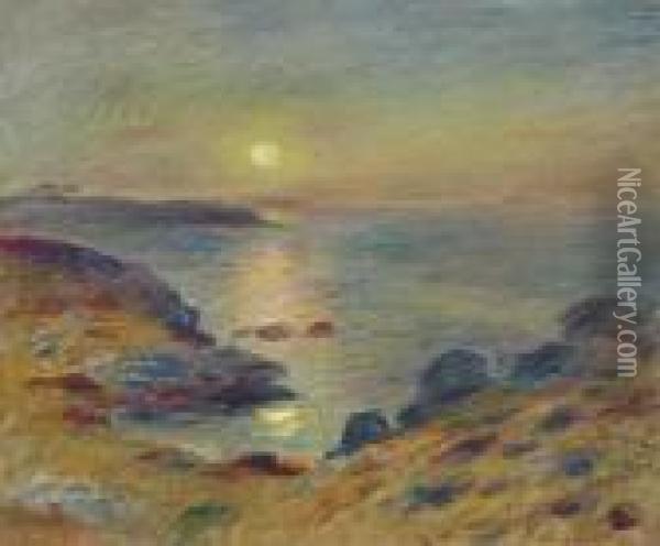 Coucher De Soleil A Douarnenez Oil Painting - Pierre Auguste Renoir