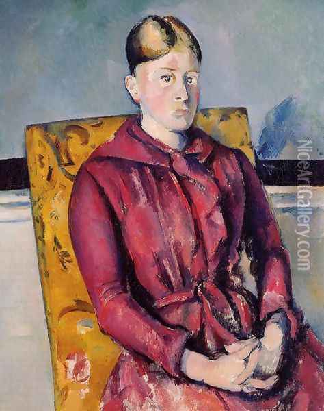 Madame Cezanne In A Yellow Chair 2 Oil Painting - Paul Cezanne