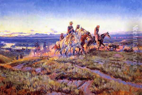 Men of the Open Range Oil Painting - Charles Marion Russell