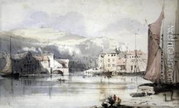 French Harbour Town Oil Painting - Sir Augustus Wall Callcott