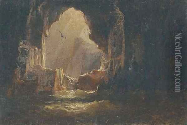 At the mouth of the cave Oil Painting - Alfred Parsons