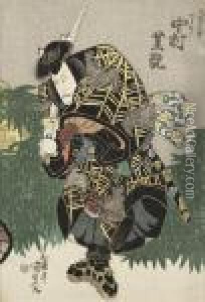 Samuraj Med Svard Oil Painting - Kunisada