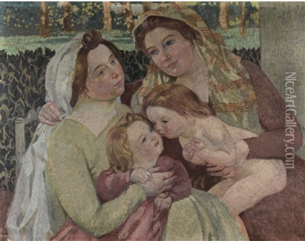 Sainte Famille Oil Painting - Maurice Denis