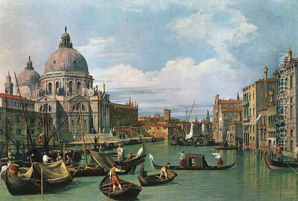 The Grand Canal at the Salute Church Oil Painting - (Giovanni Antonio Canal) Canaletto