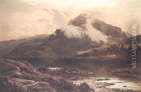 Llyn Cwm Brychan, North Wales Oil Painting - Sidney Richard Percy