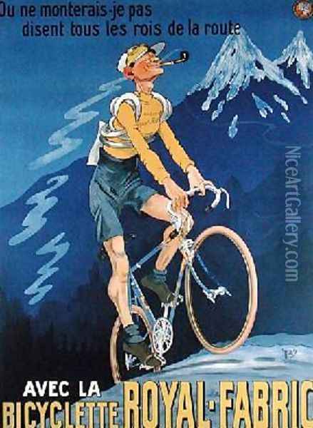 Poster advertising cycles Royal-Fabric 1910 Oil Painting - Michel, called Mich Liebeaux