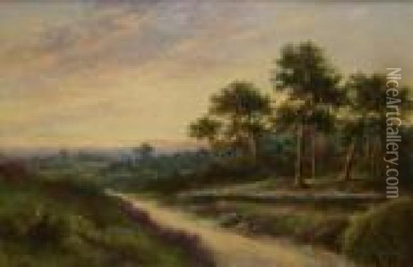 Woodland Scene At Sunset Oil Painting - Aubrey Ramus