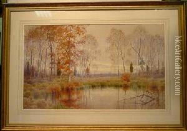 Autumn Oil Painting - Henry Farrer