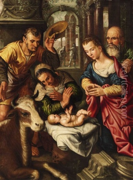Nativity Oil Painting - Joachim Beuckelaer