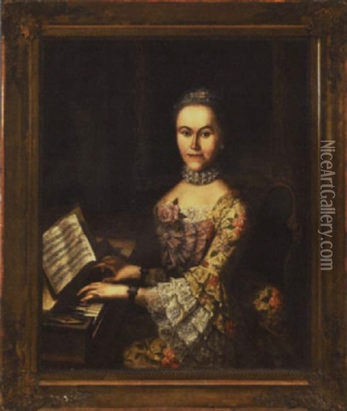 Portrait Of Maria Anna (nannerl) Mozart Oil Painting - Franz Joseph Degle