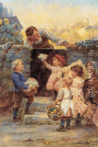 Grandfer's Birthday Oil Painting - Frederick Morgan