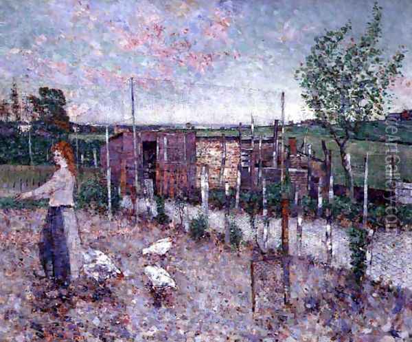 Poultry Yard, Gartcosh, 1906 Oil Painting - John Quinton Pringle