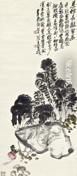 Vegetables Oil Painting - Wu Changshuo