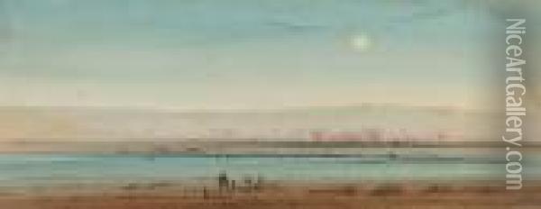 Moonlight Over Luxor Oil Painting - Augustus Osborne Lamplough