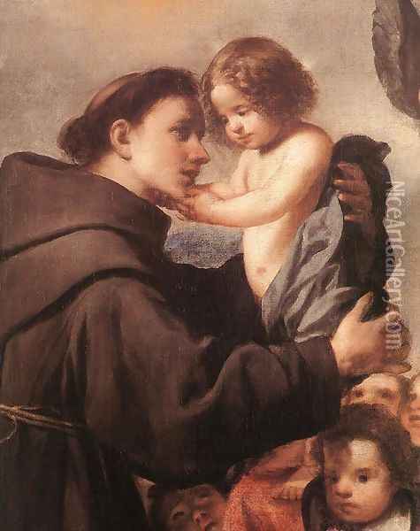 St Anthony of Padua with Christ Child (detail) Oil Painting - Antonio de Pereda
