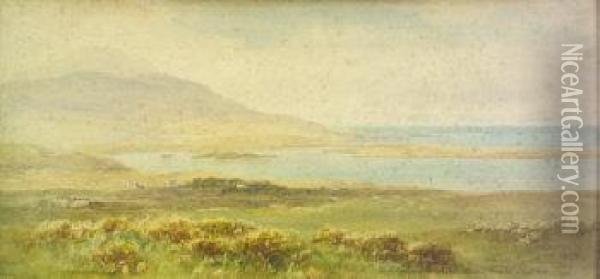 Bloody Foreland Hill And Ballymiskelly From Falcarragh Hill, Donegal Oil Painting - Alexander Williams