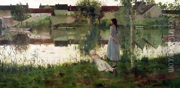 The Ferry Oil Painting - William Stott