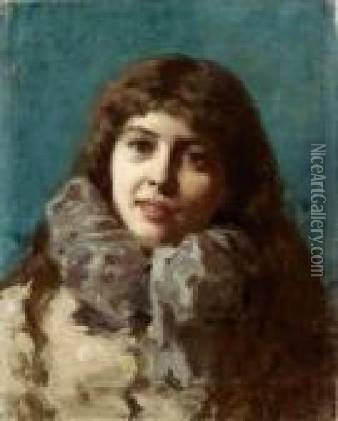 Ritratto Femminile Oil Painting - Leonardo Bazzaro