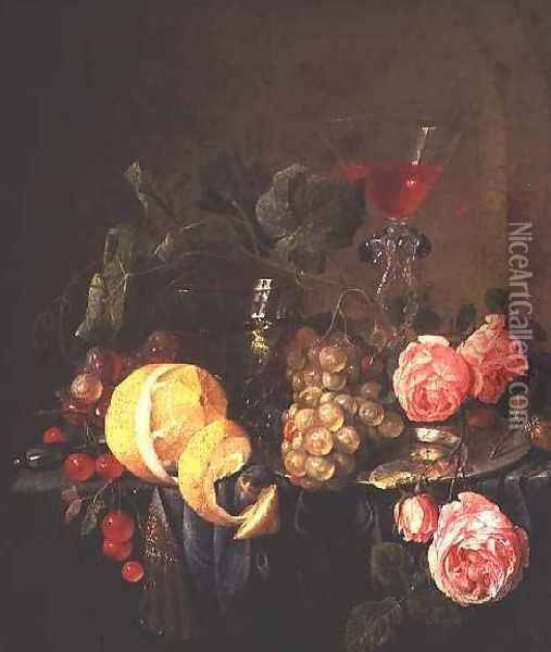 Fruit and Flowers Oil Painting - Cornelis De Heem