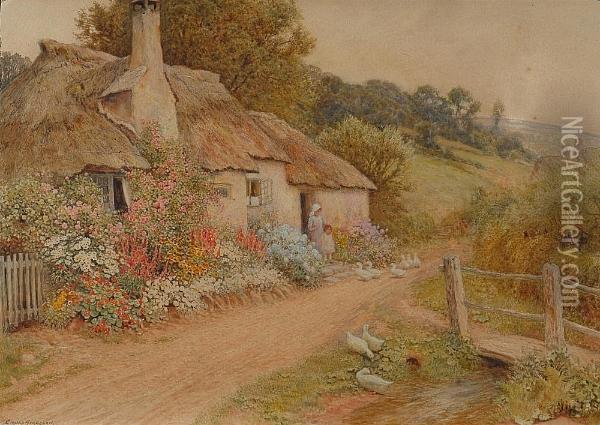 Bratton, Somerset Oil Painting - Arthur Claude Strachan