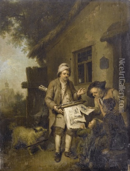 Le Marchand De Village Oil Painting - Johann Conrad Seekatz