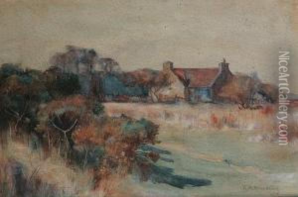 Knowe Mill, East Linton Oil Painting - Thomas Bromley Blacklock