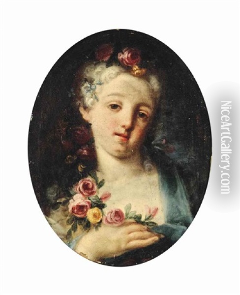 Portrait Of A Girl Oil Painting - Rosalba Carriera