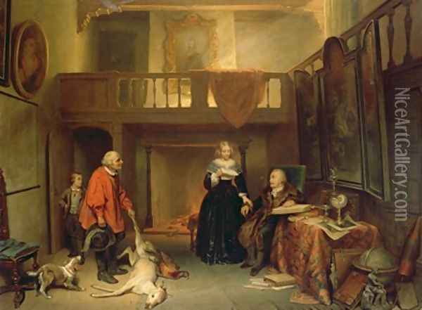 Paying the Tithe Oil Painting - Ary Johannes Lamme